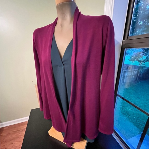 Dark magenta wrap-like cardigan - Adult Size M - Picture 3 of 16